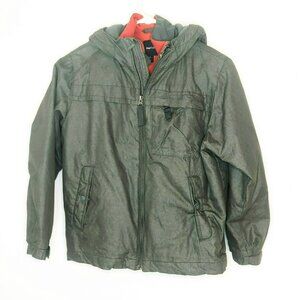 GapKids Boys Hooded Jacket L (10) Gray With Orange Removable Lining